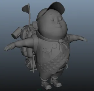 电影飞屋环游记里的小胖子人物 3D模型