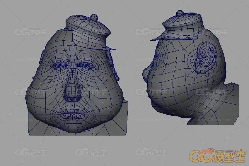 一个很憨厚戴帽子的胖子maya模型下载！很滑稽很搞笑哦！-1