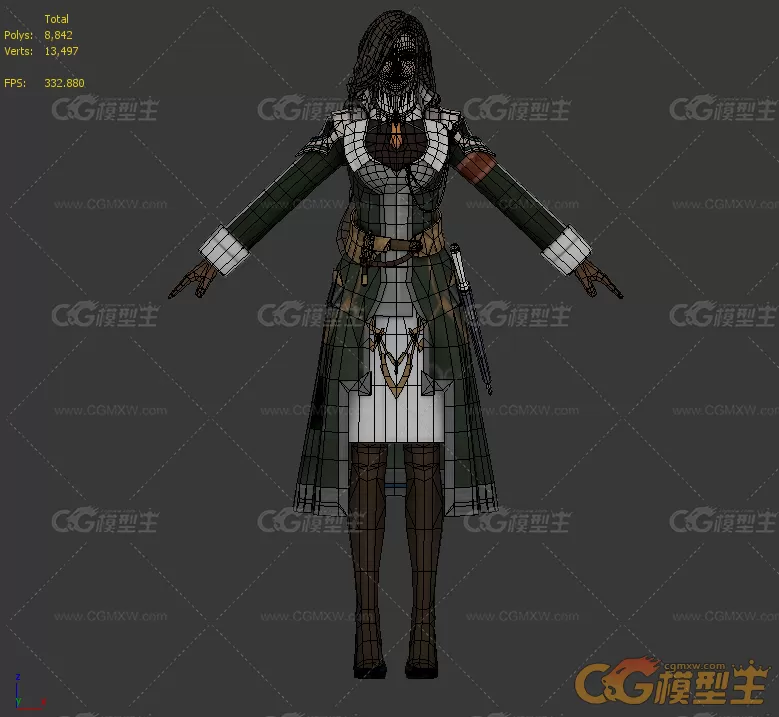 美女maya模型下载！知性成熟欧式服装美女人物3dmax模型下载！含MAYA MAX OBJ格式！-3