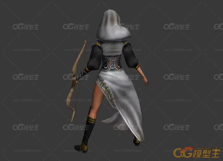 女刺客弓箭手3D模型-2