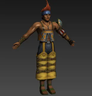 FFX—瓦卡泰国拳手男性人物游戏角色3dmax模型下载 泰拳高手游戏人物3dmax模型