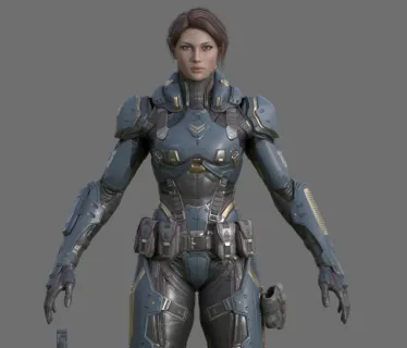 科幻女战士模型