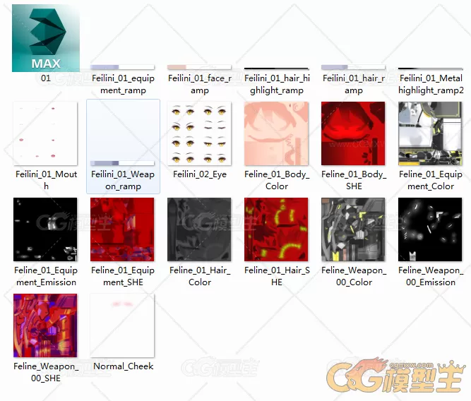 卡通初中生二次元萝莉3Dmax模型-3