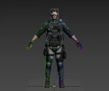 特种兵3dmax模型 带绑定