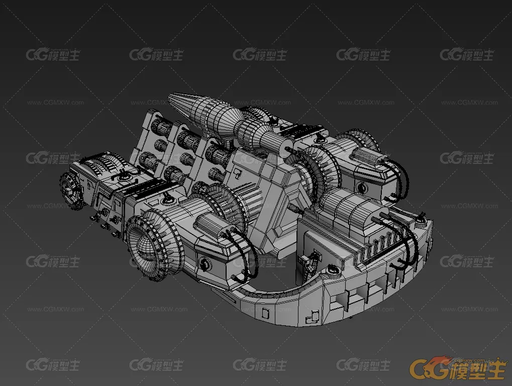 一个机甲车3D模型-2