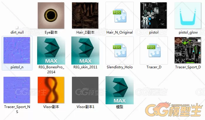 猎空双贴图带兵器绑定 CG模型下载-8