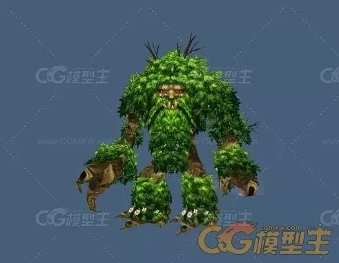 一个千年妖树碧绿树妖OBJ模型下载！含材质贴图！-1