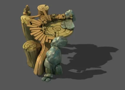 观景台 木搭平台3D模型