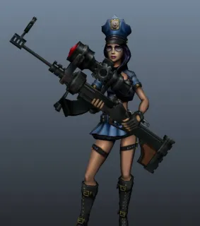 英雄联盟LOL游戏中的皮城女警-凯特琳maya模型下载