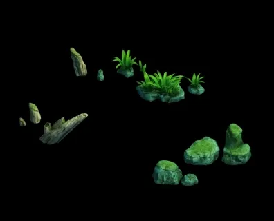 石头植物模型