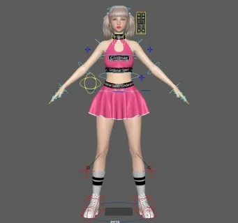 双马尾时尚女孩模型