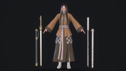 男武士模型 剑客3d模型