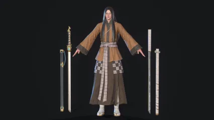 男武士模型 剑客3d模型