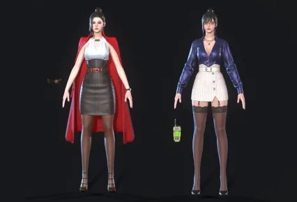 公司女助理 文员 女秘书模型 FBX格式