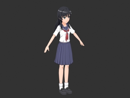 女学生 小女孩模型3D模型