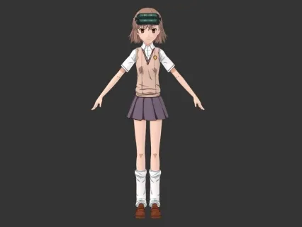 披肩短发小女孩模型