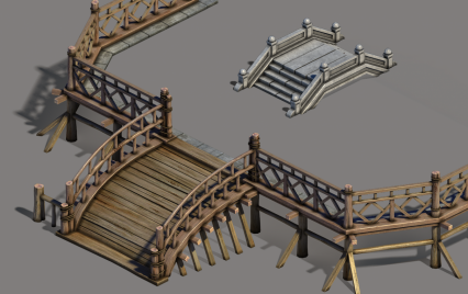 石桥 护栏 围栏3D模型