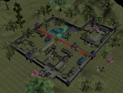 古代城镇河阳城 武侠游戏场景 仙侠整套模型