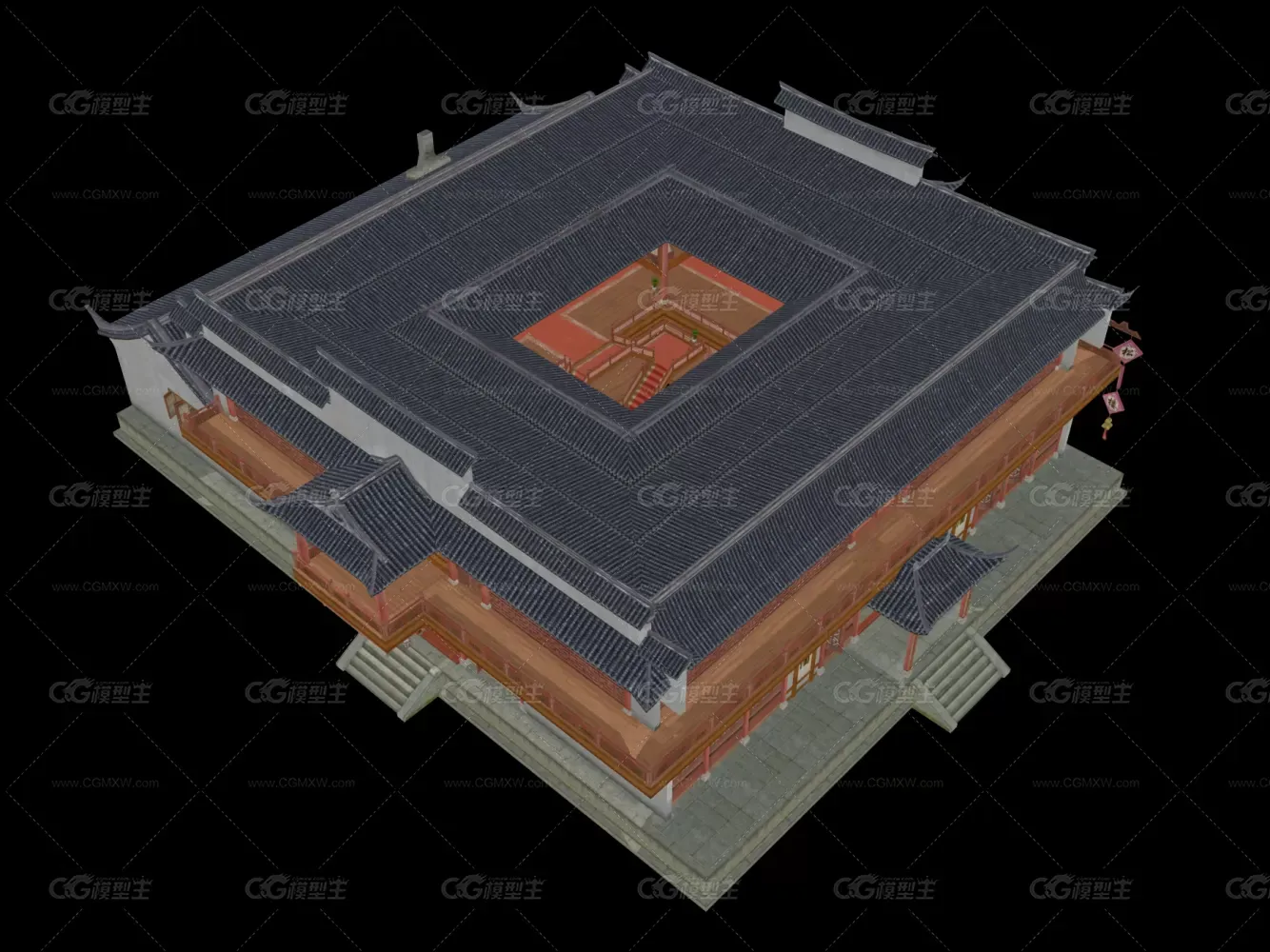 中式古建筑 松鹤酒楼 武侠游戏 仙侠场景-2