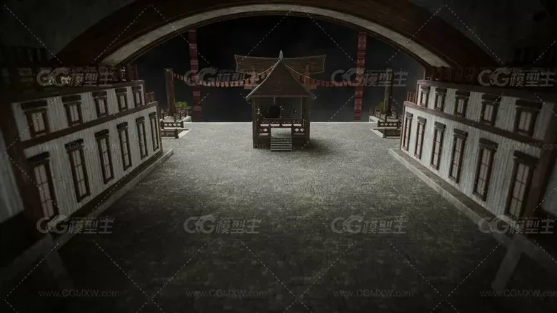 东方神秘村庄神庙建筑楼房3D模型 C4D/3DS MAX/FBX/OBJ格式-11