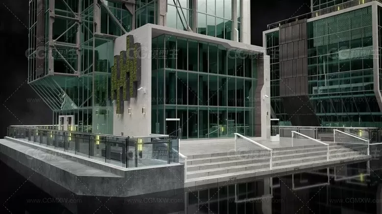 建筑楼房办公楼写字楼高楼大厦3D模型-5