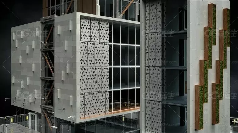建筑楼房办公楼写字楼高楼大厦3D模型-6