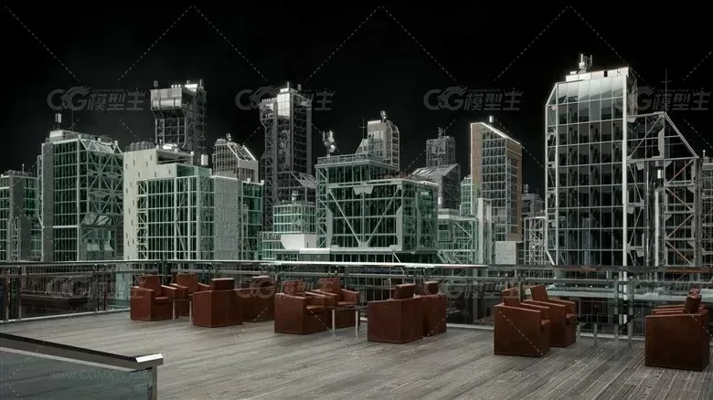 建筑楼房办公楼写字楼高楼大厦3D模型-9