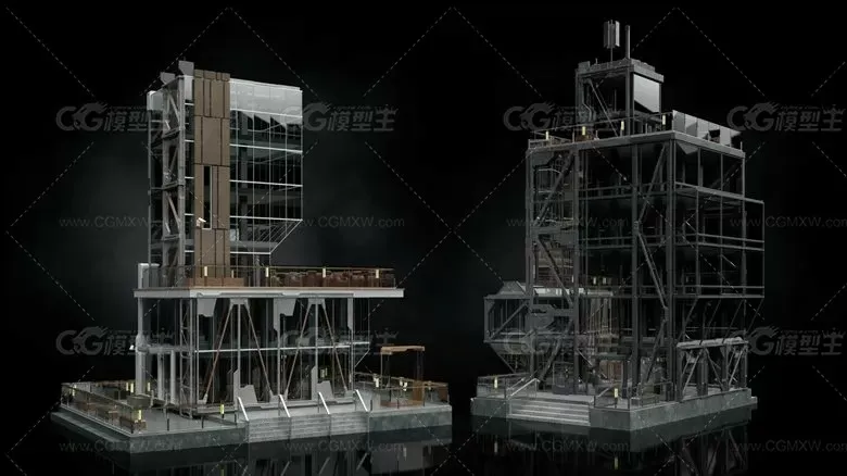 建筑楼房办公楼写字楼高楼大厦3D模型-12