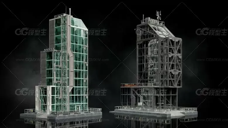 建筑楼房办公楼写字楼高楼大厦3D模型-16