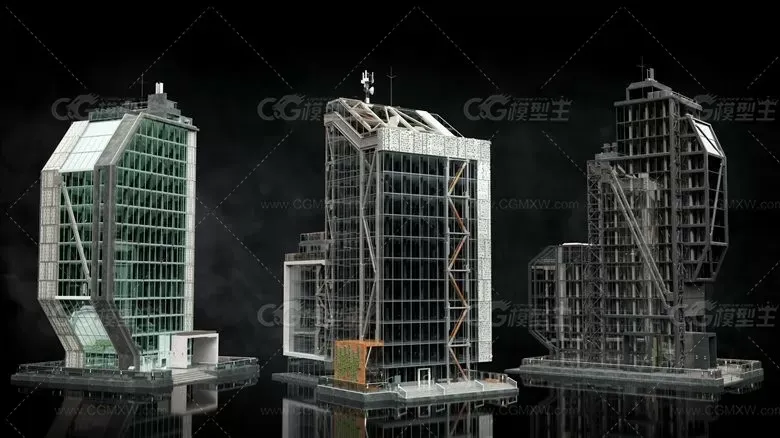 建筑楼房办公楼写字楼高楼大厦3D模型-19