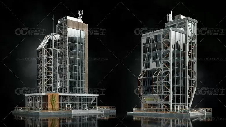 建筑楼房办公楼写字楼高楼大厦3D模型-17