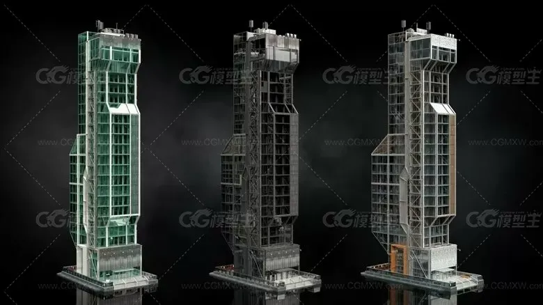 建筑楼房办公楼写字楼高楼大厦3D模型-18