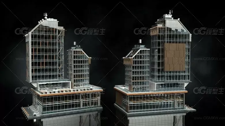 建筑楼房办公楼写字楼高楼大厦3D模型-22