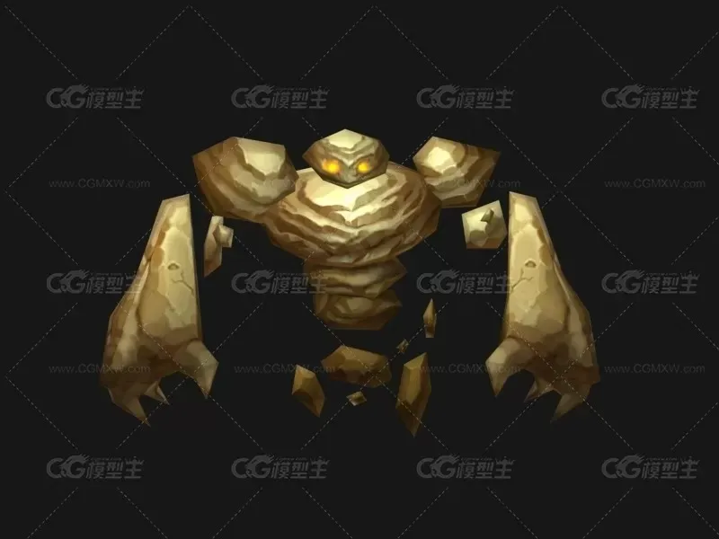 土元素 石头怪3D模型-2
