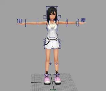 卡通女孩maya模型 有绑定