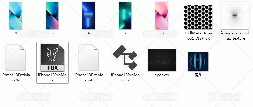 iphone 13 pro max模型 C4D FBX OBJ格式-2