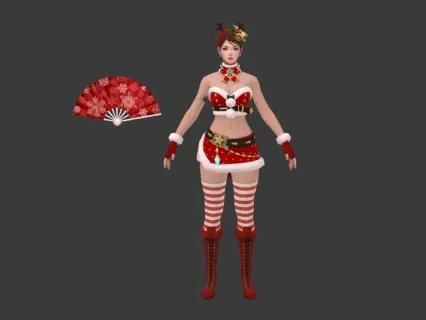 圣诞女孩3D模型 带绑定 无动画