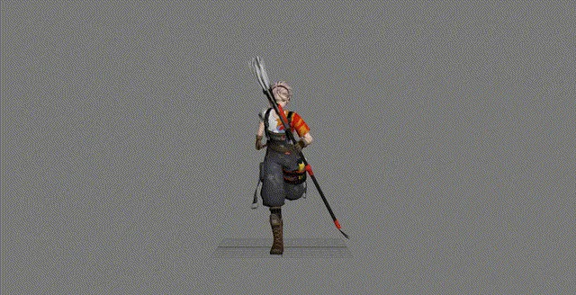 一个带绑定动画的游戏男孩3D模型
