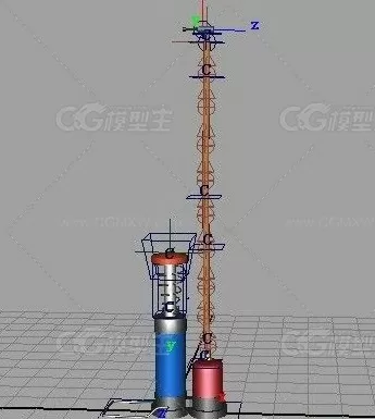 单车打气筒maya模型下载 带骨骼绑定的自行车打气筒maya模型下载-2