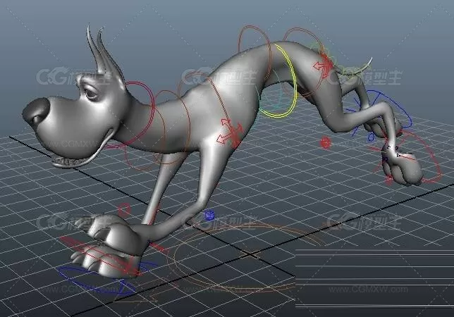 国外动漫卡通动画片里的卡通狗maya模型下载 含狗的奔跑动作动画-1