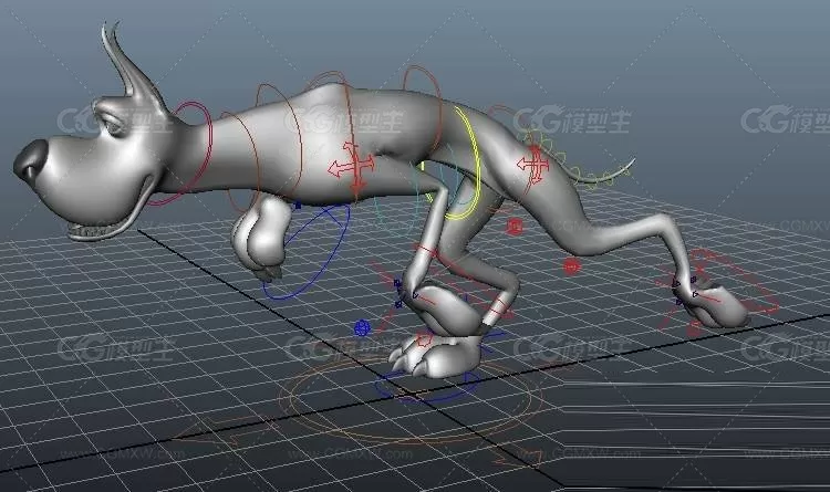 国外动漫卡通动画片里的卡通狗maya模型下载 含狗的奔跑动作动画-2