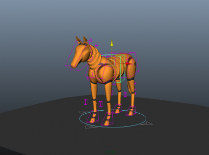 一匹带骨骼绑定专门练习动画的木偶马的maya模型下载！maya2012木偶积木骏马模型下载！