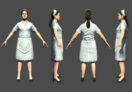 女仆3D模型下载  高品质人物CG模型