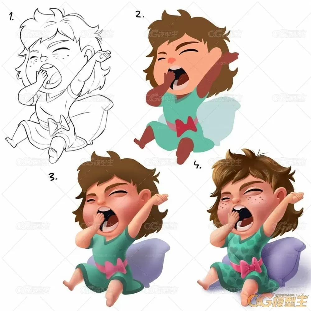 插画师Mitchleeuwe卡通动漫动物人物画法教程2956p-8