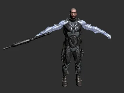 科幻人物战士3dmax模型下载！未来科幻装甲战士人体机器人战士3dmax模型下载！