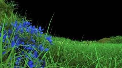 Maya自然场景 山脉 草地 花 植物场景 MAYA场景模型下载！