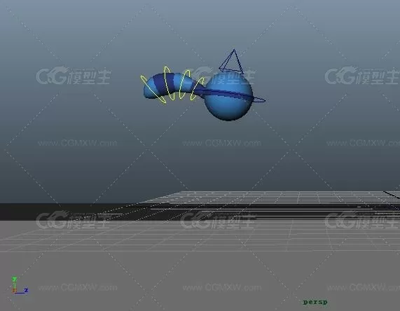 带尾巴的小球跳动动作动画maya模型工程源文件下载，模拟松鼠跳跃动作maya模型下载。-2