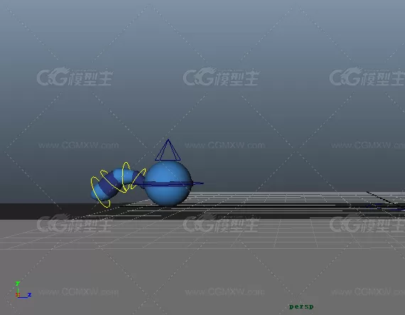 带尾巴的小球跳动动作动画maya模型工程源文件下载，模拟松鼠跳跃动作maya模型下载。-1