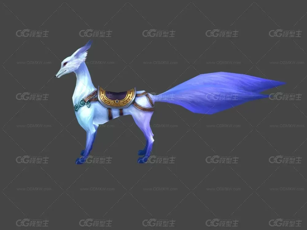 紫色灵狐3d模型-2