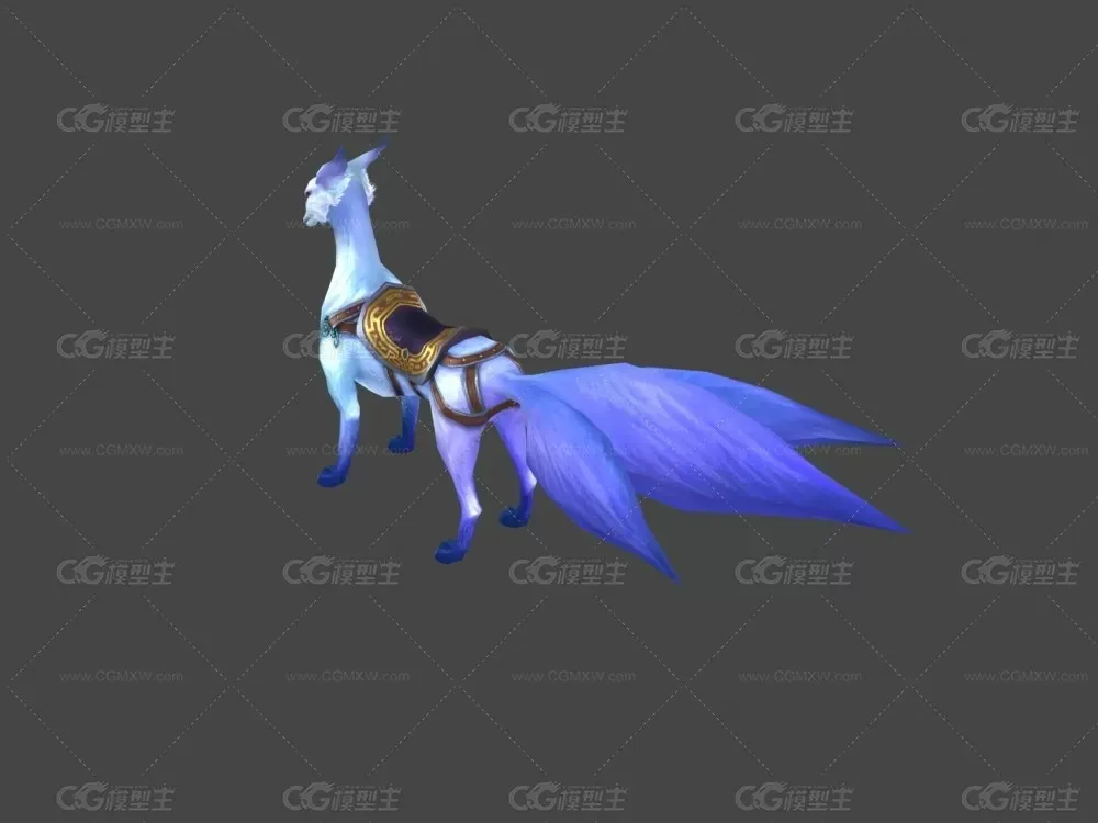 紫色灵狐3d模型-3
